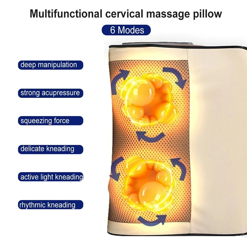 8D Infrared Neck & Back Massager Pillow